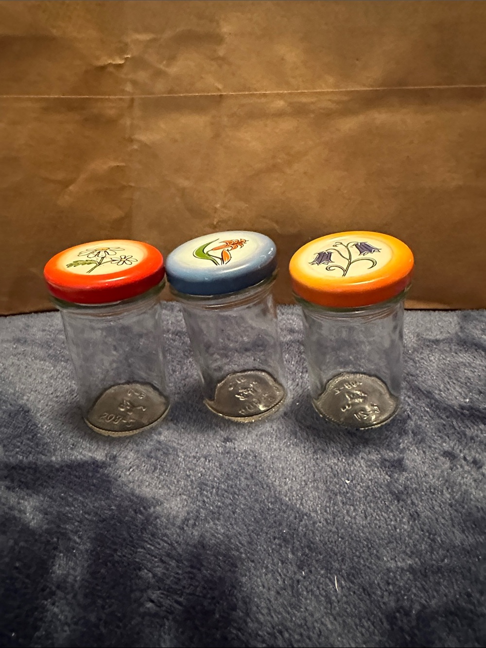 Vintage Set of 3 Hickory Farms Ball Jam Jars